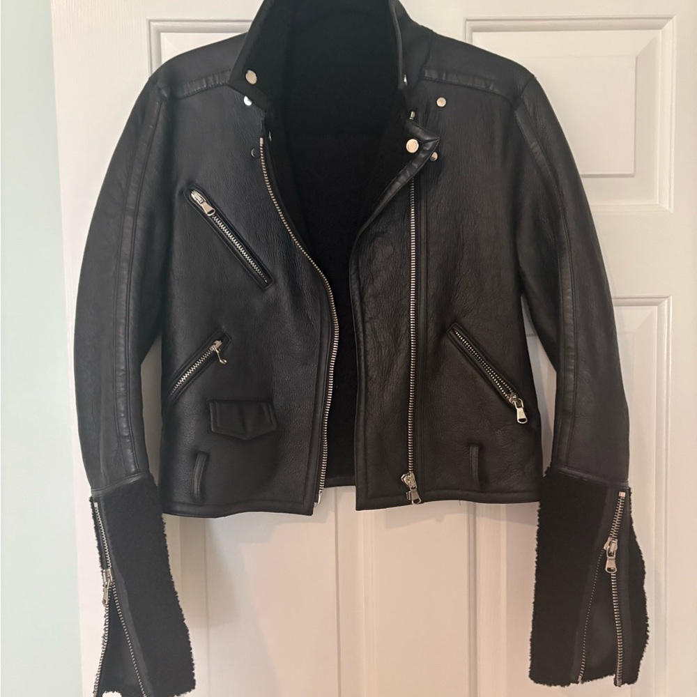 Women's Black Leather Biker Jacket